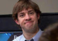 Jim about to laugh in The Office