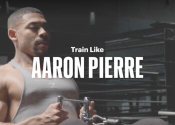 aaron pierre. hoodie, sweatpants, and sneakers by new balance.