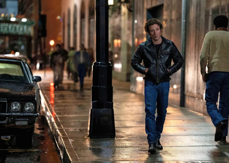 Macall Polay/20th Century Studios via AP - PHOTO: This image released by 20th Century Studios shows Jeremy Allen White as Bruce Springsteen in a scene from "Springsteen: Deliver Me From Nowhere."