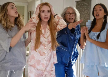Harper, Anna, Tess, and Lily freaking out about the body swap in Freakier Friday