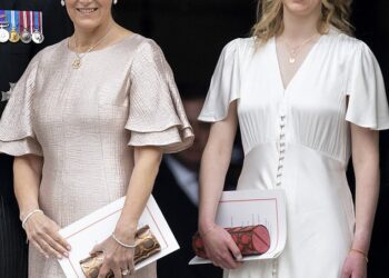 Lady Louise is currently studying English Literature at the University of St Andrews in Scotland, which is where Kate and William's relationship blossomed (pictured right, with Sophie, Duchess of Edinburgh, in 2022)