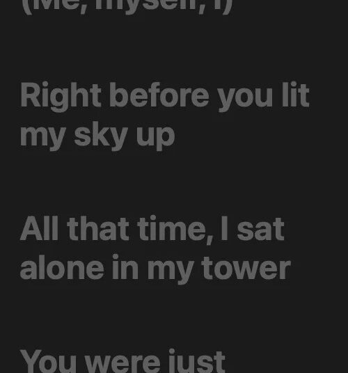 Song lyrics about self-reflection, loyalty, and empowerment, concluding with a revealed understanding
