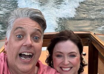 Iain Lee on holiday with Katherine Boyle in Italy