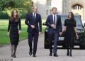 Just one day after the late Queen's tragic passing, the then Duke and Duchess of Cambridge wandered alongside the Sussexes to inspect the sea of floral tributes laid outside of the Berkshire estate. It was the first time the 'Fab Four' had been seen together in two years