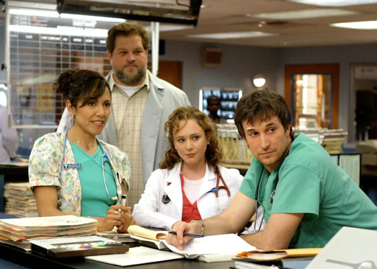 Laura Ceron, Abraham Benrubi, Jillian Bach, Noah Wyle, ER, 2004