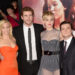 Actors Elizabeth Banks, Liam Hemsworth, Jennifer Lawrence and Josh Hutcherson arrive at the premiere of Lionsgate's "The Hunger Games: Catching Fire" at Nokia Theatre L.A. Live on Tuesday, Nov. 18, 2013 in Los Angeles.