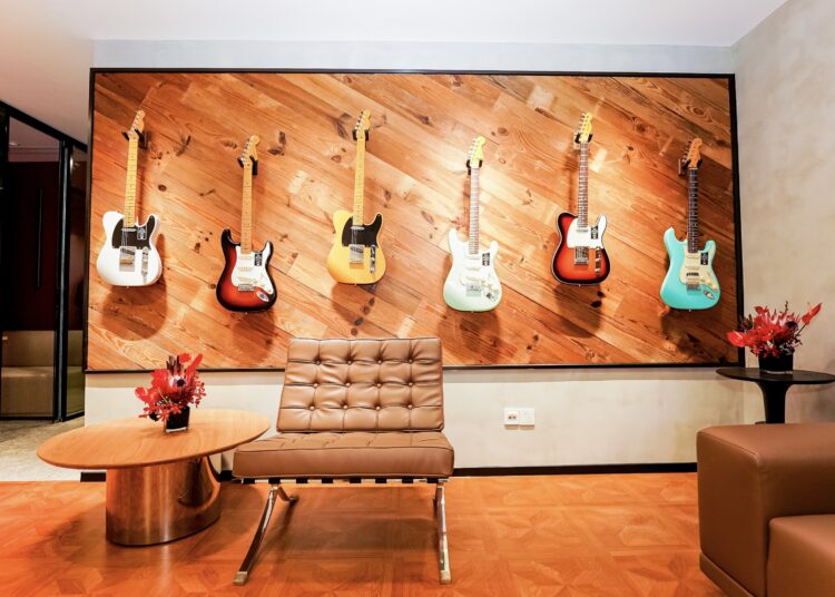 A view of the second floor of the Fender Artist Showroom Shanghai