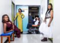 Victoire Charles, Bisserat Tseggai, Jordan Rice, and Claudia Logan, from left, of, "Jaja's African Hair Braiding."