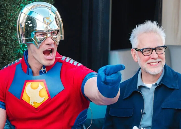 John Cena and James Gunn promoting season two of Peacemaker.