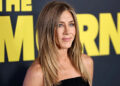 Jennifer Aniston in a black dress at the premiere of "The Morning Show" season 4 in New York in September 2025.