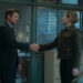 An image collage containing 1 images, Image 1 shows L-R: Jeremy Renner as Mike McLusky and Edie Falco as Nina Hobbs in Mayor of Kingstown episode 1, season 4, streaming on Paramount+, 2025. Credit: Dennis P. Mong Jr./Paramount+