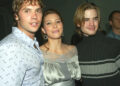 Barry Watson, Jessica Biel and David Gallagher pose at the after-party for "The Texas Chainsaw Massacre."