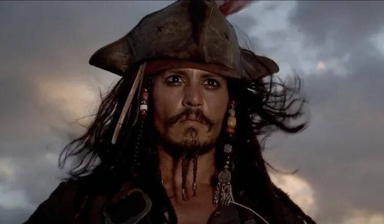 Johnny Depp sails the high seas as Captain Jack Sparrow in Pirates of the Caribbean: The Curse of the Black Pearl