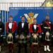 Undated handout photo issued by 5 Scots of Jimmy Fallon alongside soldiers from 5 Scots during his visit to Victoria Barracks, Ballater.