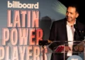 Frost School alumnus Jorge Mejia, president and CEO of Sony Music Publishing US Latin and Latin America, accepting his Latin Power Player award.