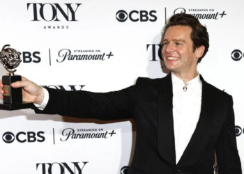 Jonathan Groff wins Best Actor in a Musical for "Merrily, We Roll Along" at the 77th Annual Tony Awards at David H. Koch Theater at Lincoln Center for the Performing Arts on June 16, 2024, in New York City. File Photo by Peter Foley/UPI