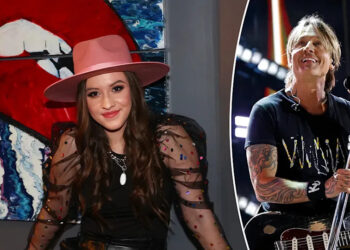 Maggie Baugh and Keith Urban in a split image