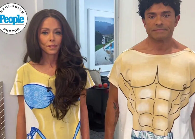 ABC-TV Kelly Ripa and Mark Consuelos get into costume for the 'Live with Kelly and Mark' 2025 Halloween show