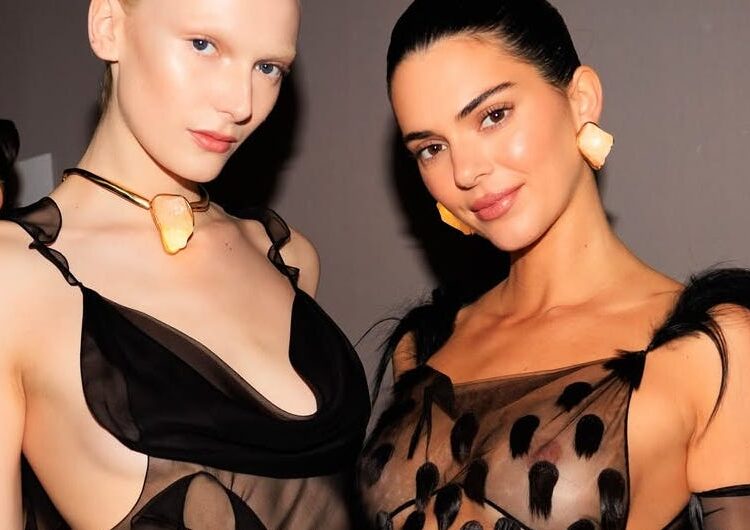 Kendall Jenner Wears a Naked Dress in Paris Fashion Week BTS Photos
