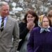SCRABSTER, UNITED KINGDOM - AUGUST 02: Queen Elizabeth II (R) accompanied by Prince Charles, Prince of Wales (L), Princess Eugenie, (C), and Princess Beatrice and the rest of the Royal family arrive at the Castle of Mey after disembarking the Hebridean Princess boat after a private family holiday around the Western Isles of Scotland, on August 02, 2010 in Scrabster, Scotland. (Photo by Andrew Milligan - WPA Pool/Getty Images)