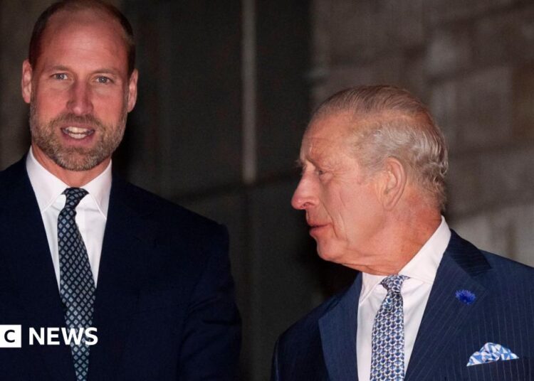 King Charles and Prince William arriving at the Natural History Museum