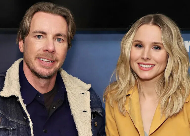 Kristen Bell and Dax Shepard at the Sirius XM studios