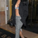 Kylie Jenner Shows Off Abs in Tiny Blue Bra Top in Paris