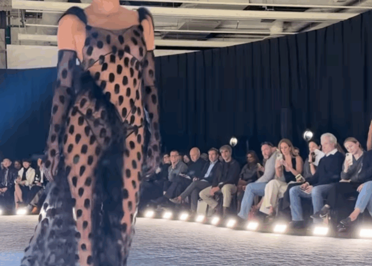 Kendall Jenner wore a sheer naked dress on Schiaparelli's runway