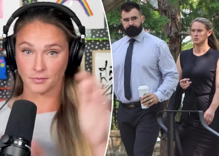 Kylie Kelce tearfully reveals she found out about past miscarriage on Jason's birthday