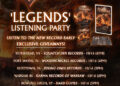 Listening parties for "Legends" in USA music stores on October 16