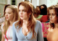 Karen, Cady, and Gretchen together in a school hall in Mean Girls.