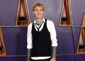 Machine Gun Kelly arrives for the American Music Awards at the Fontainebleau Las Vegas on May 26. File Photo by James Atoa/UPI
