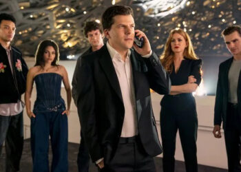 Katalin Vermes/Lionsgate Justice Smith, Ariana Greenblatt, Dominic Sessa, Jesse Eisenberg, Isla Fisher and Dave Franco in