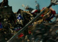 Optimus Prime in the middle of a battle in Transformers: Revenge of the Fallen