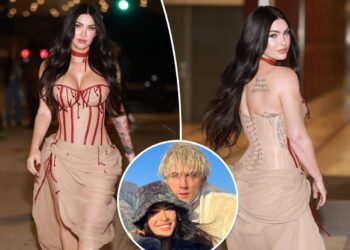 Megan Fox shows off curves in corset dress 7 months after welcoming baby with MGK