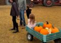 Meghan Markle looked casual but chic in a quilted jacket and smart leather boots as she enjoyed a Halloween trip to a pumpkin patch this weekend