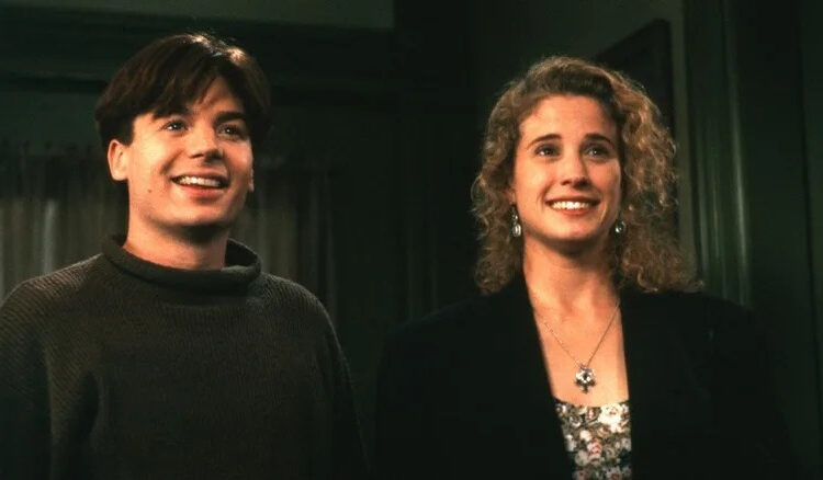 Stuart and Harriet smiling in So I Married an Axe Murderer