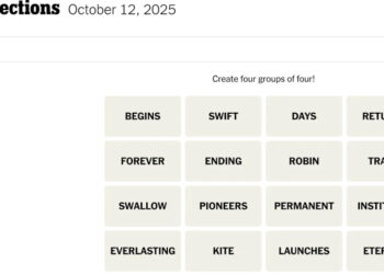 Today's NYT Connections puzzle for Sunday, October 12, 2025 / New York TimesThe New York Times