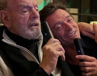 Hugh Jackman/Instagram Neil Diamond and Hugh Jackman