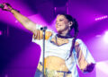 Nelly Furtado performed at Manchester Pride wearing a 'toned tummy' shirt dress