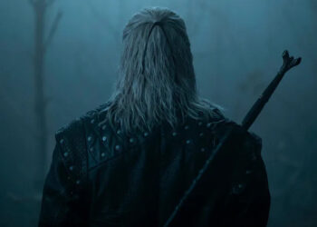 Geralt of Rivia showing off his sword on The Witcher