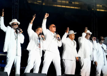New Edition performs during the Cincinnati Music Festival, Saturday, July 27, 2024, at Paycor Stadium in Downtown.