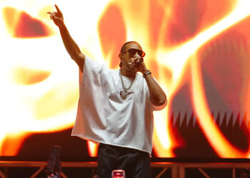 This is a photo of American rapper Ludacris performing during the Las Vegas Aces WNBA championship victory parade and rally. He is set to perform at ONE Musicfest which will be held in Atlanta, Georgia on Oct. 25 and Oct. 26.
