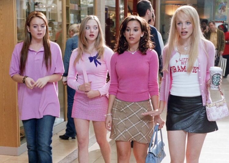 Lindsay Lohan, Amanda Seyfried, Lacey Chabert and Rachel McAdams star in the 2004 film "Mean Girls."