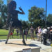 The statue was revealed during a ceremony at a park in Brownsville, located about an hour drive east of Memphis. AP