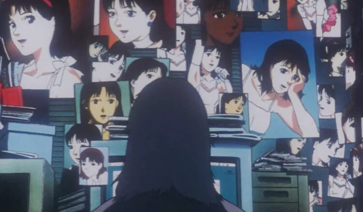 Perfect Blue Me-Mania's room filled with pictures of Mima