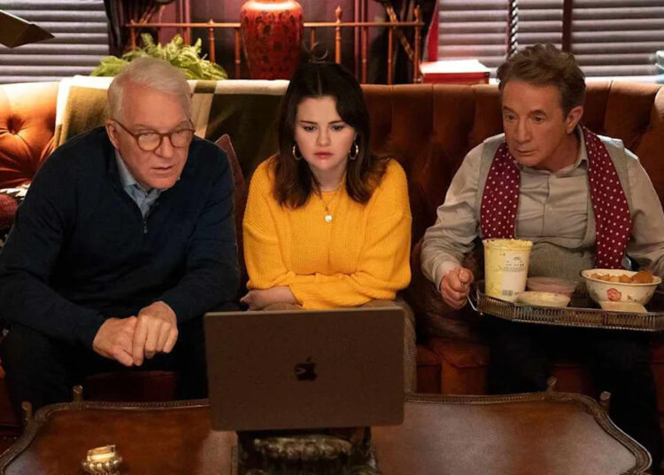 (L-R) Steve Martin, Selena Gomez and Martin Short in 'Only Murders in the Building'<p>Courtesy of Hulu</p>