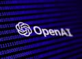 Binary code and OpenAI logo