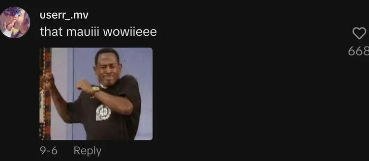 “that mauiii wowiieee.” dancing meme