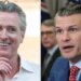 California Governor Gavin Newsom (D) and Defense Secretary Pete Hegseth.